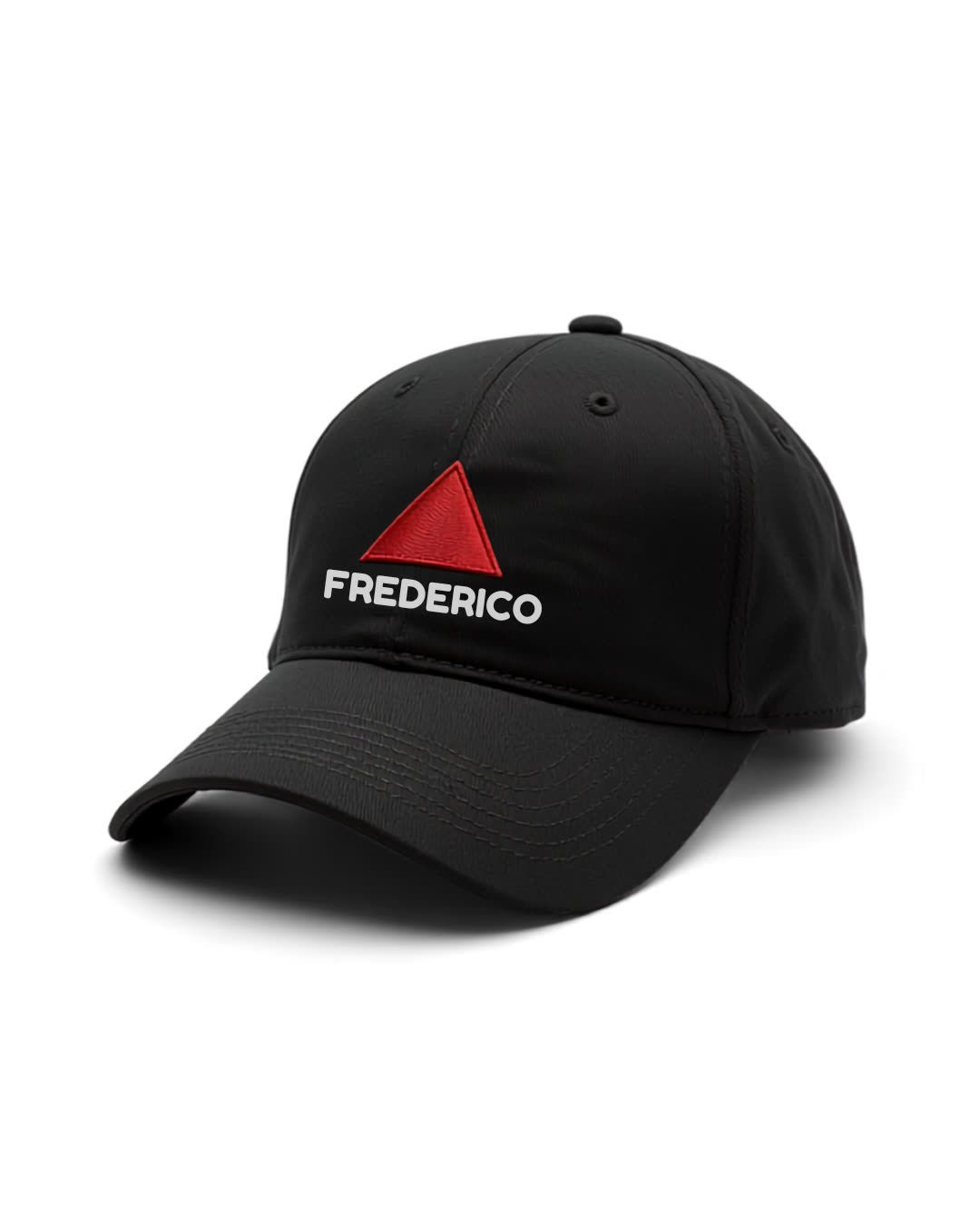 Chapéu de pala preto com logo bordado Frederico