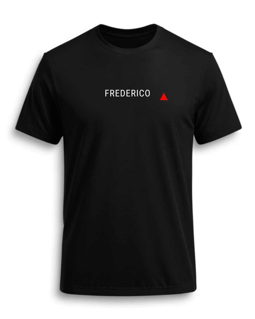 Mockup da t-shirt preta com estampa Frederico Taekwondo